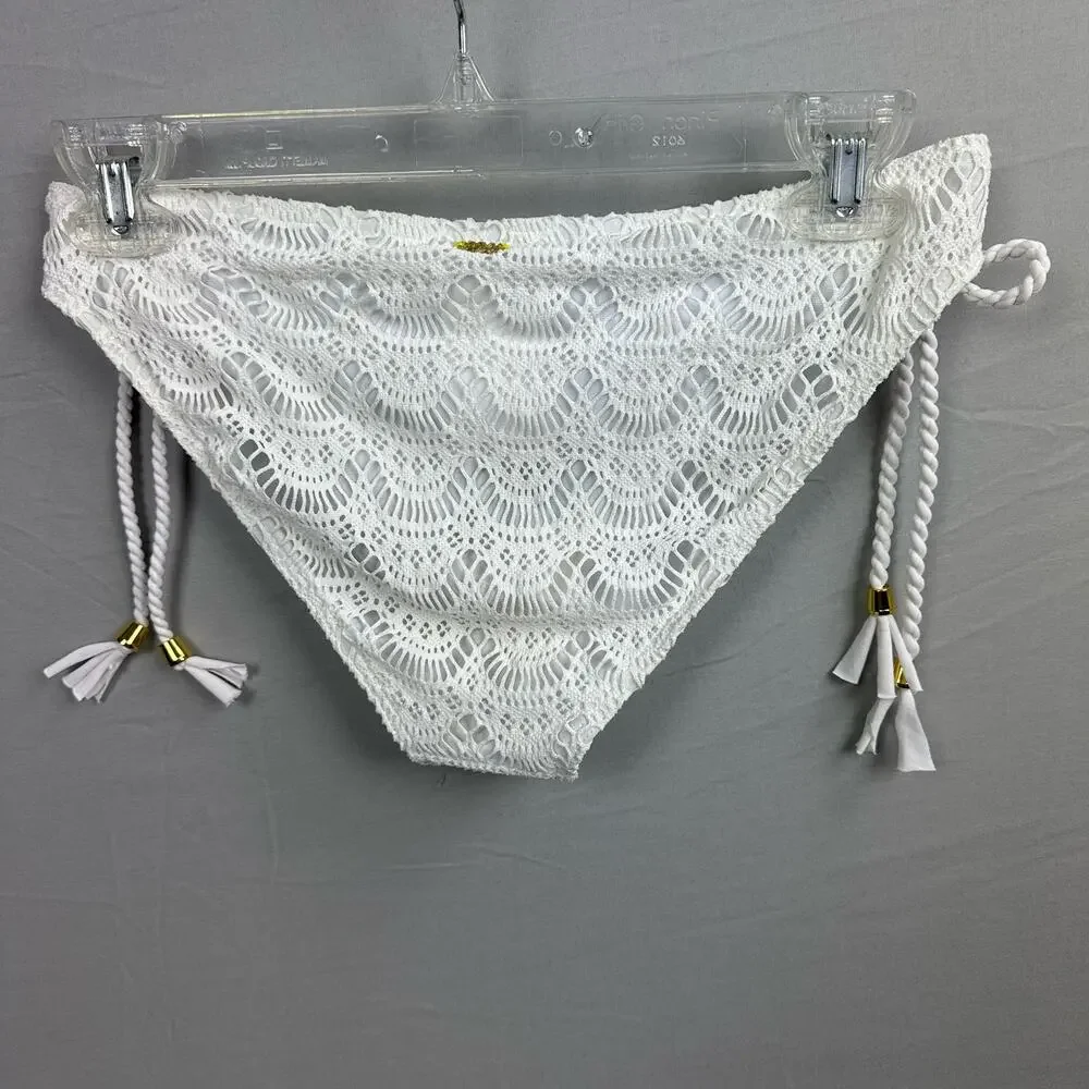 Roxy Gypsy Moon 70s Lowrider Tie Side Bikini Bottom White Women’s Large - Picture 6 of 7